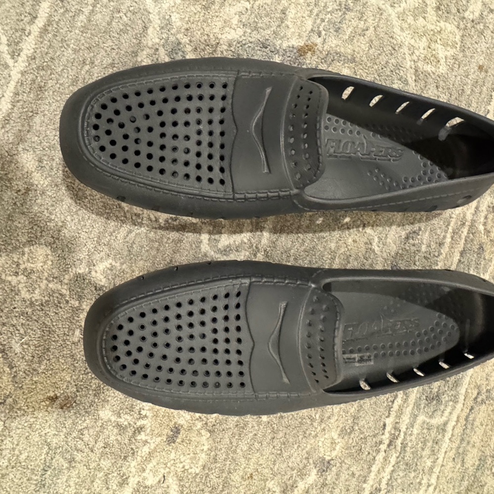 Sleek Black Perforated Loafers Sz 12 for Men- Waterproof!